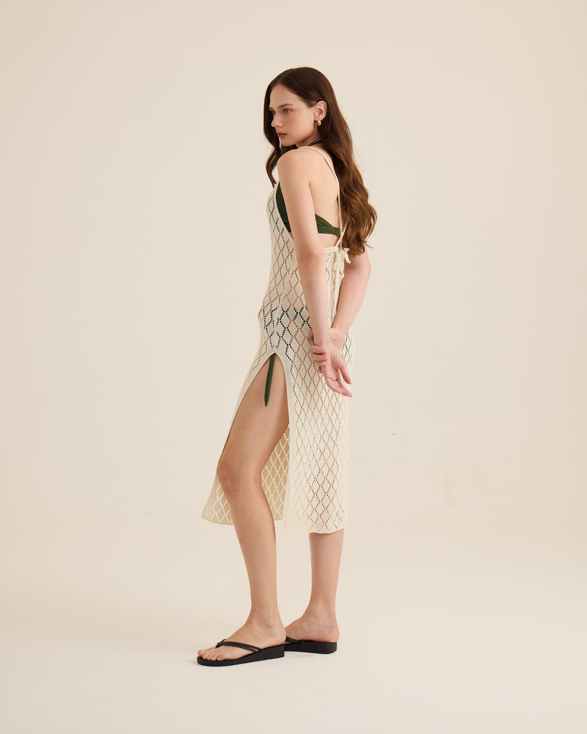 Crochet Midi Cover Up - Cream
