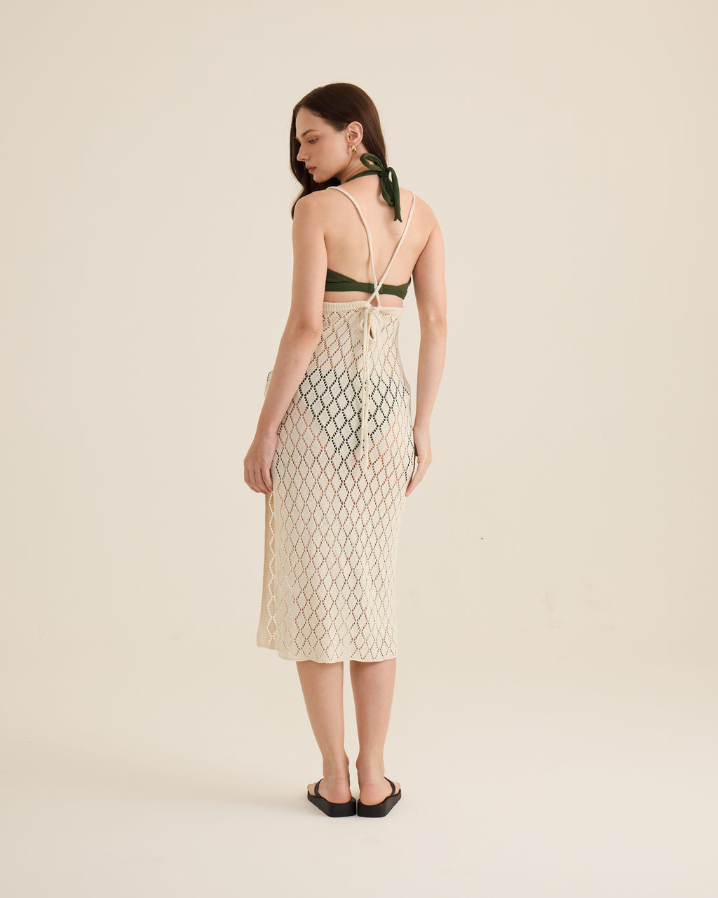 Crochet Midi Cover Up - Cream