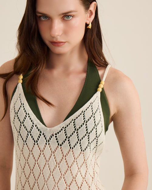 Crochet Midi Cover Up - Cream