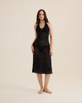 Crochet Midi Cover Up - Black